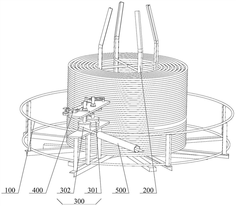 Laying device for steel strand