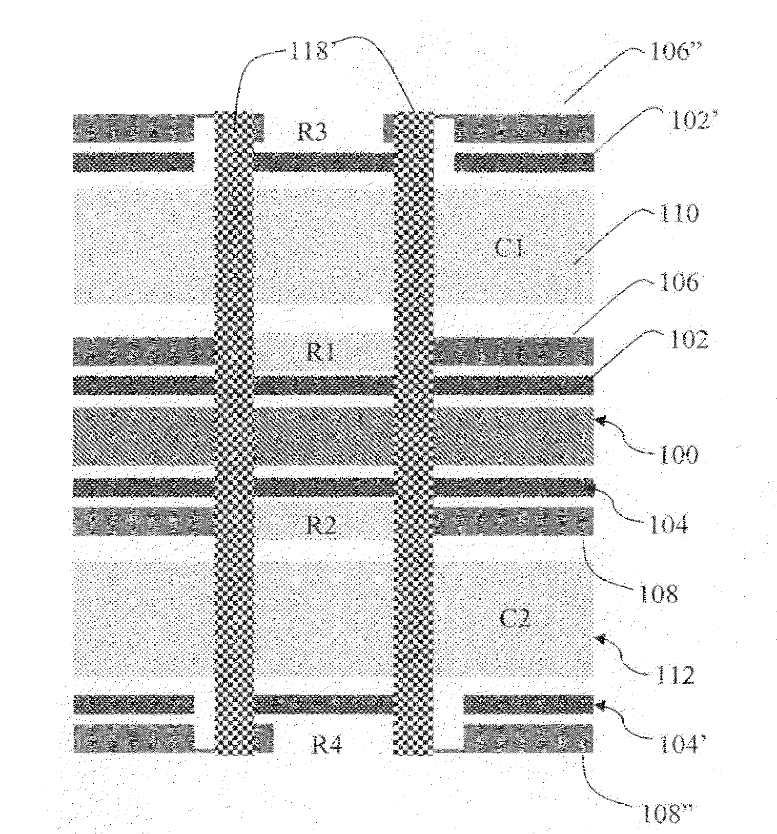 Mulit-layer embedded capacitance and resistance substrate core