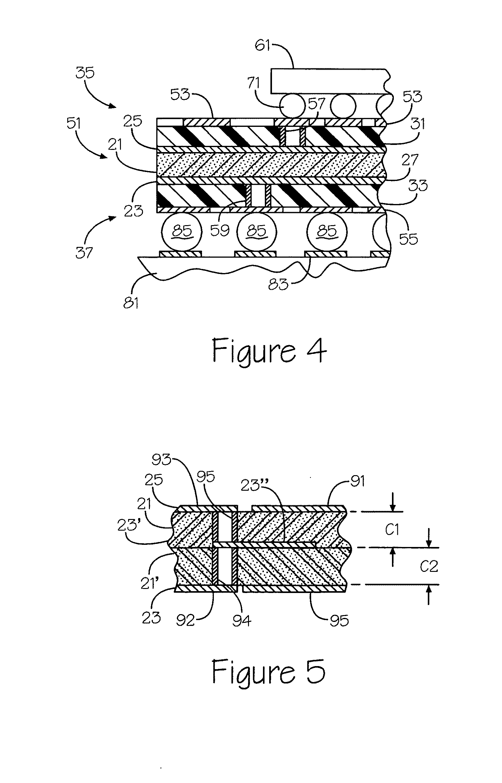 Mulit-layer embedded capacitance and resistance substrate core