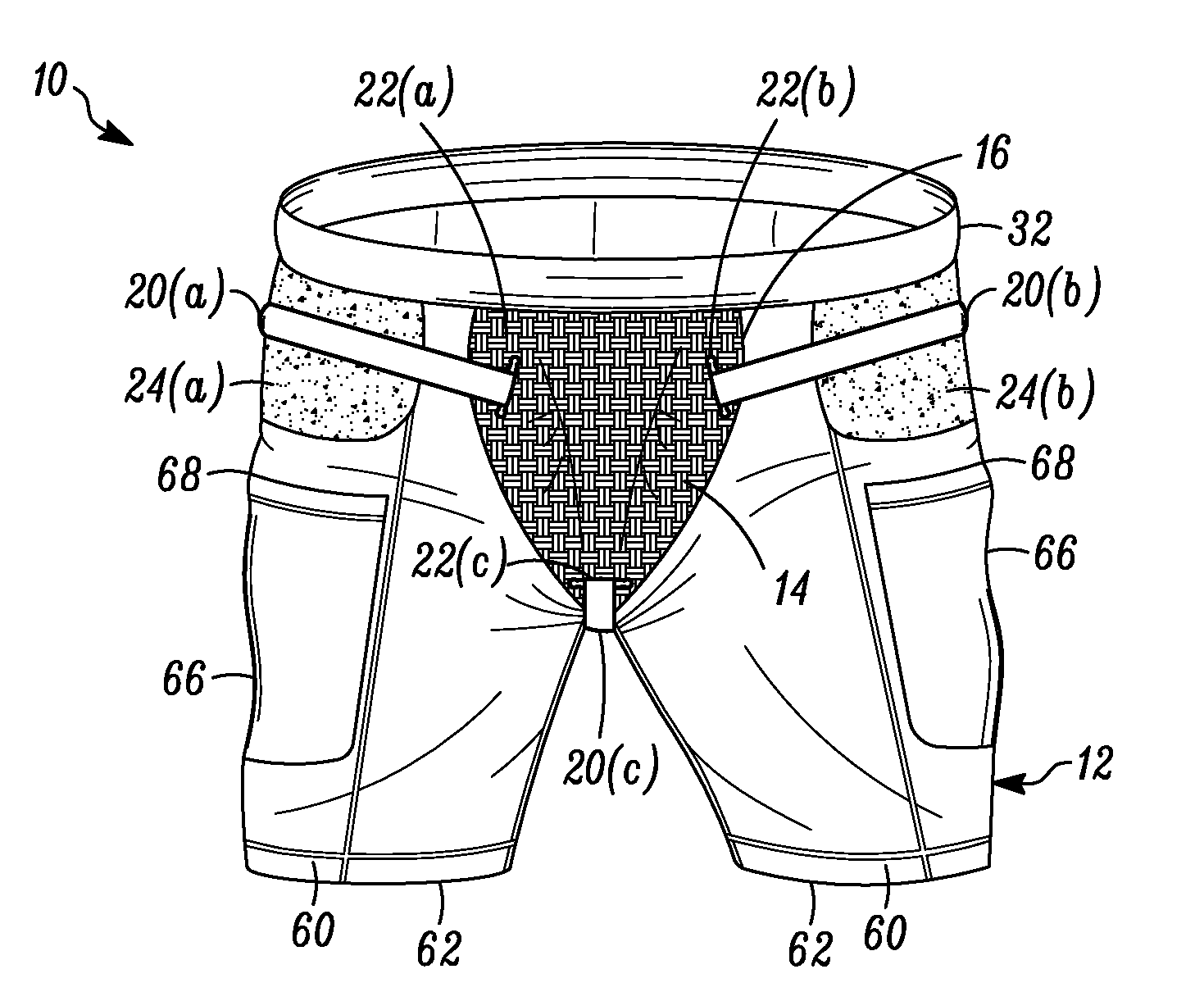 Athletic undergarment and protective cup assembly