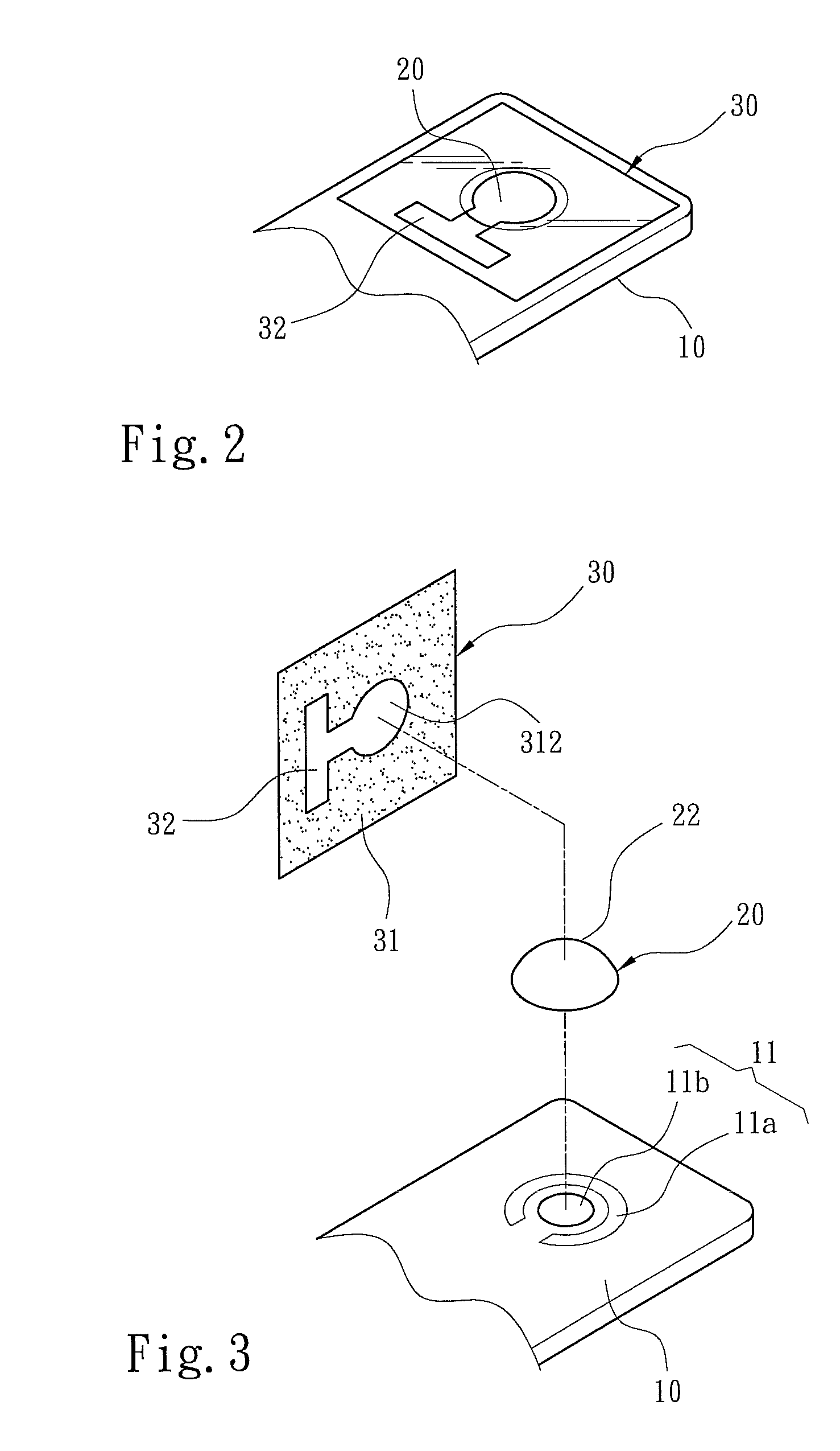 Packaging structure for depression switches