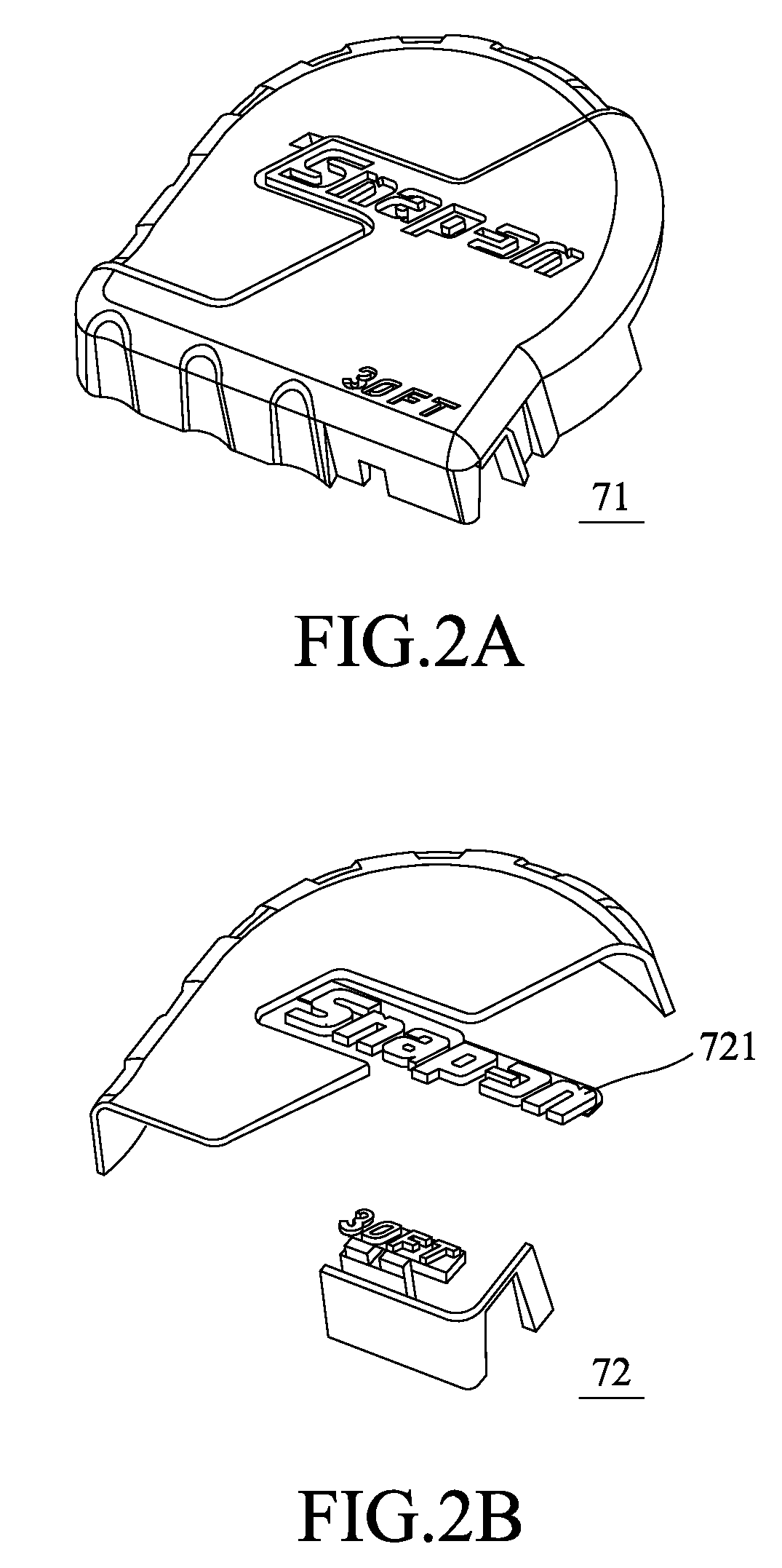 Dual color molding apparatus used in measuring tape and molding method thereof