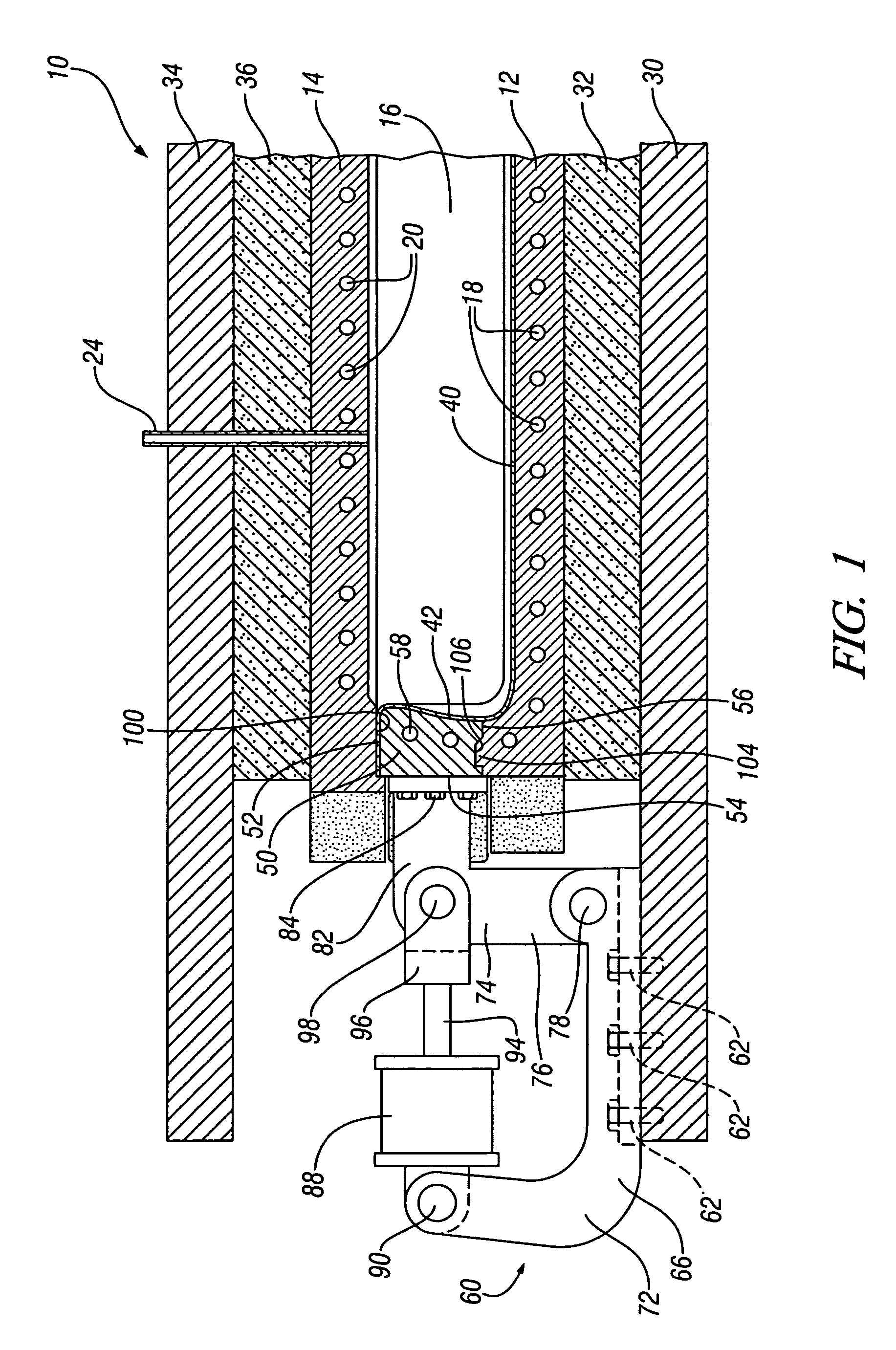 Forming tool apparatus with pivoting wall segment