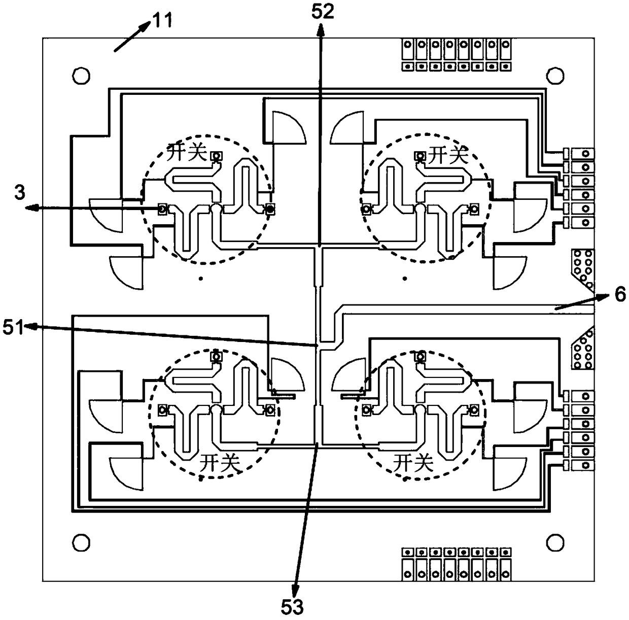 Directional diagram and polarization reconstructable antenna