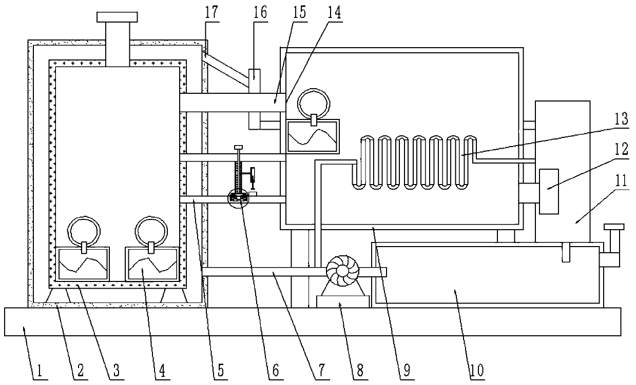 Efficient liquid preparation dual-section condensing device for chemical engineering