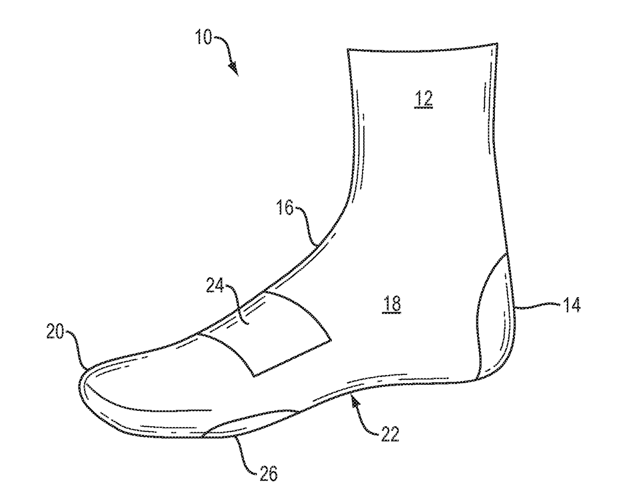 Socks and other footwear with selective friction reducing features