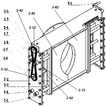 Transmission mechanism-externally-arranged type ceramic double-core adjustable shrinkage cavity