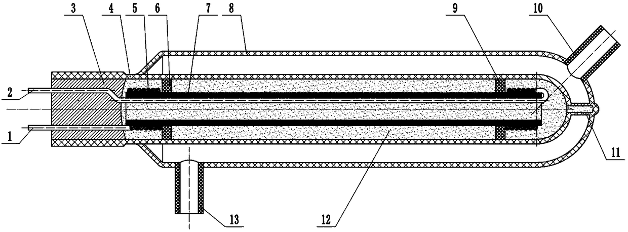 Circulating heating single-end electrode heating pipe and machining process thereof