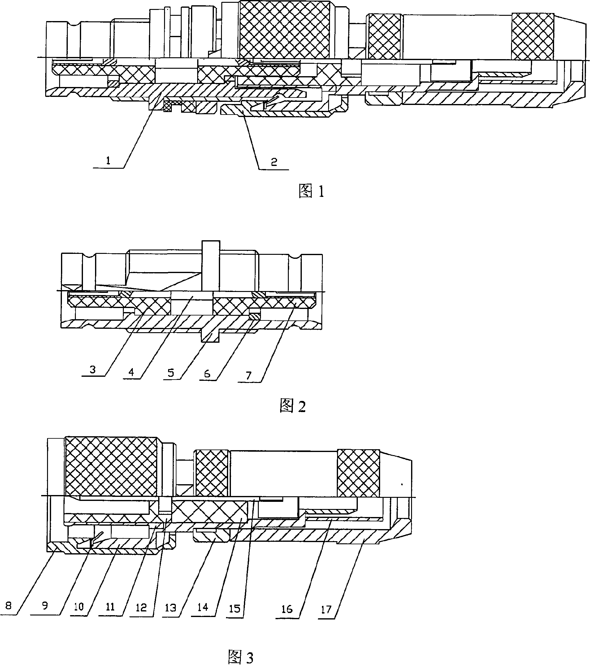 Fast separation and locking radio frequency coaxial connector