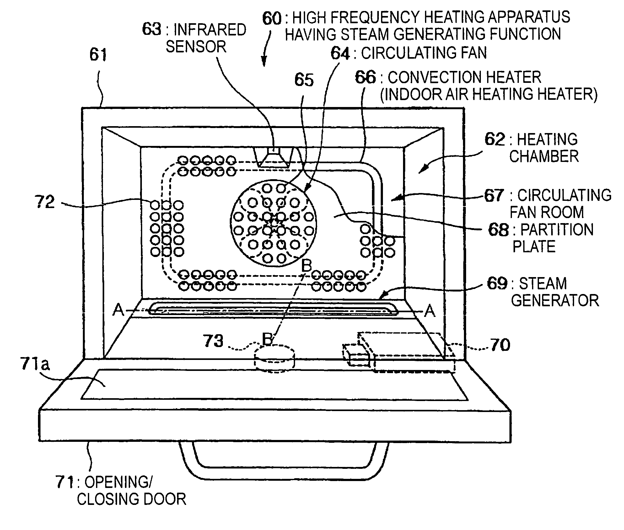 Steam generation function-equipped high-frequency heating device