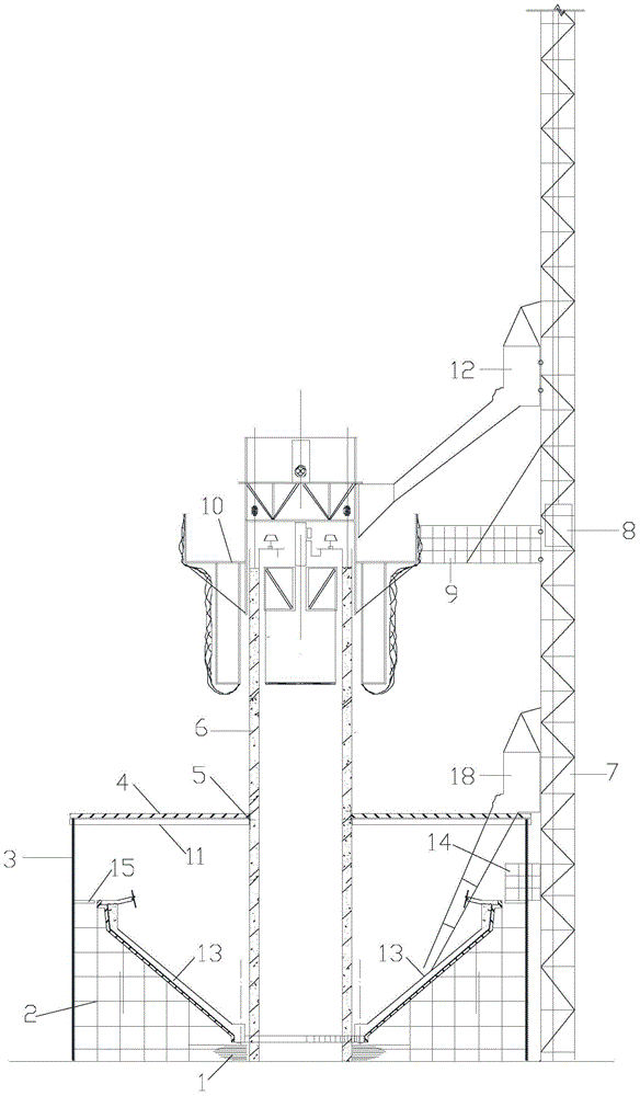 Construction method and device of large inverted conical shell water tower