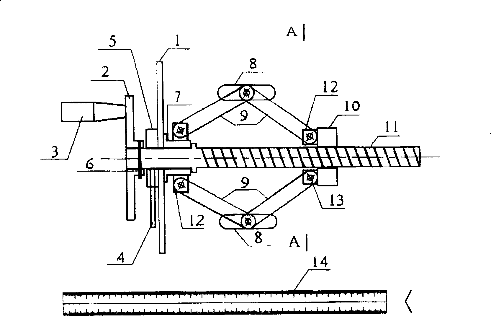Branch pipe intersecting line laying out instrument