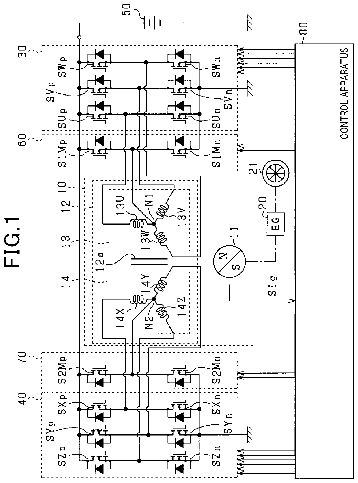 Rotating electric machine apparatus