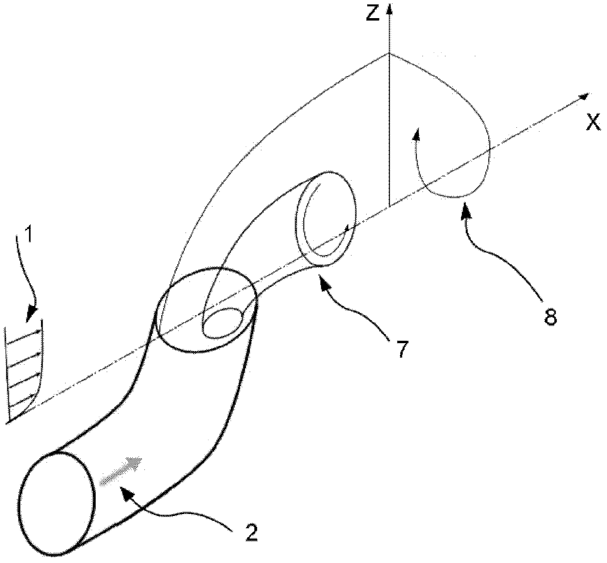 Air film hole based on secondary flows of bent passage