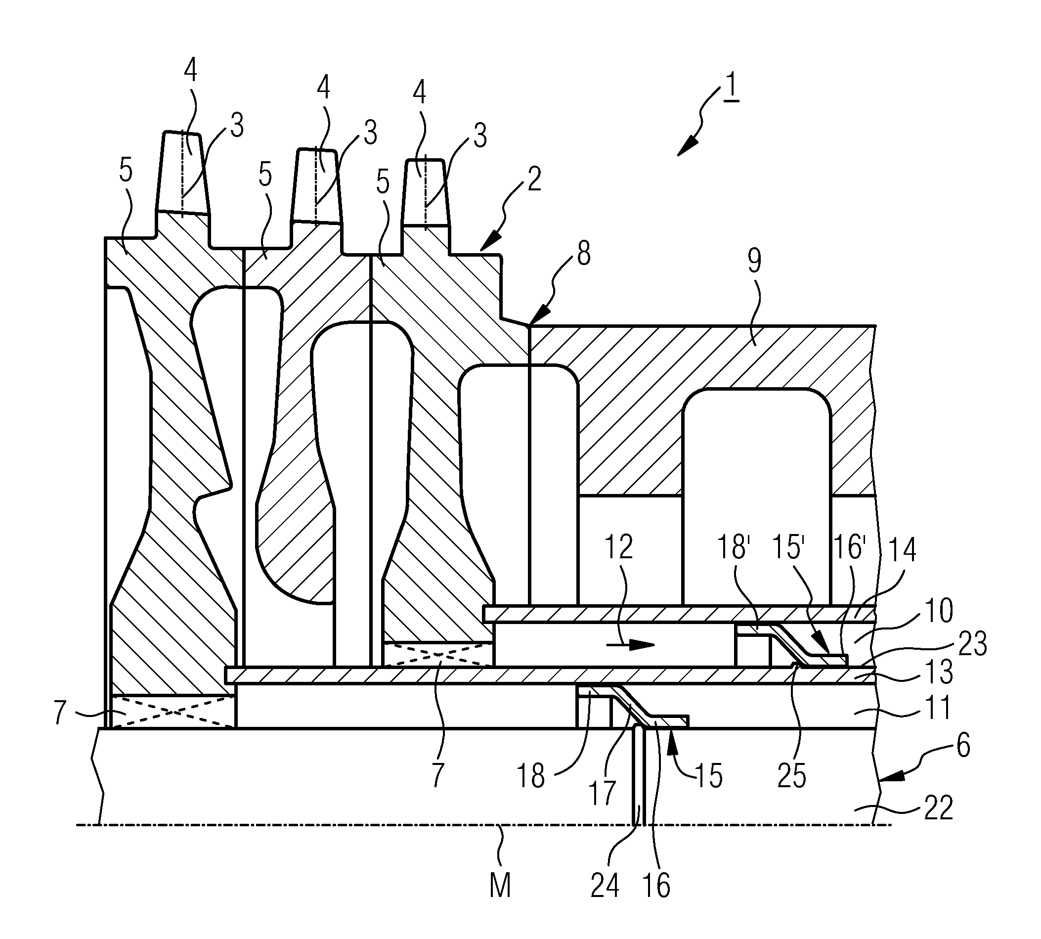 Turbine with at least one rotor which comprises rotor disks and a tie-bolt