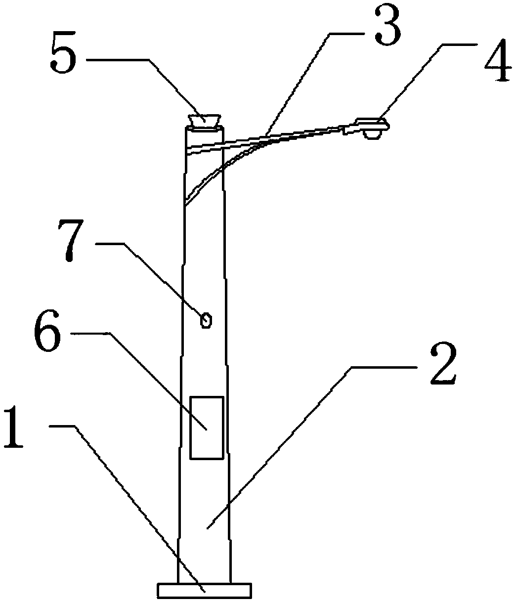 Street lamp capable of displaying PH value of rainwater through software