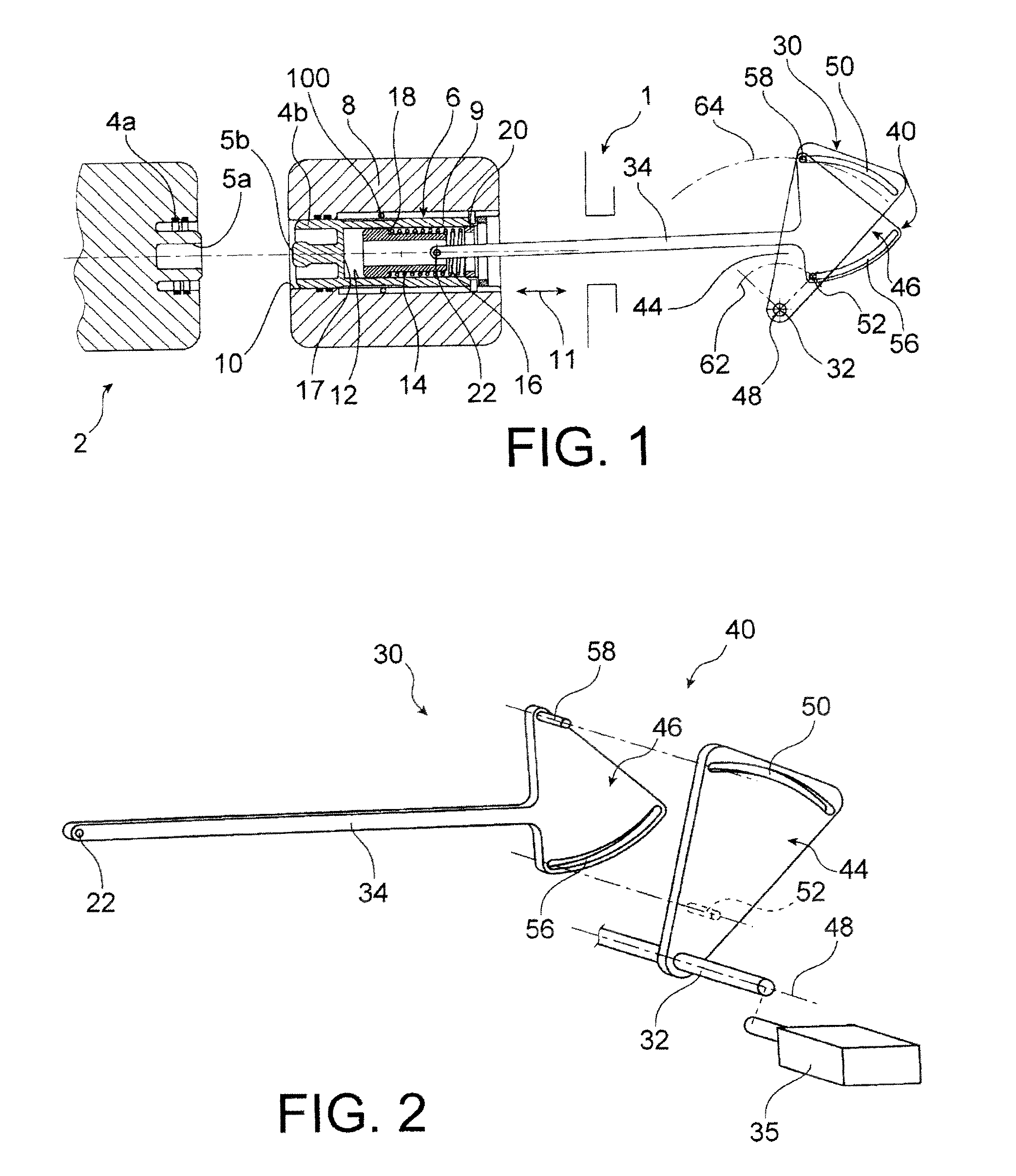 Mobile Conducting Unit for a Breaker, Including a Spring for Accelerating the Separation of Arc Contacts