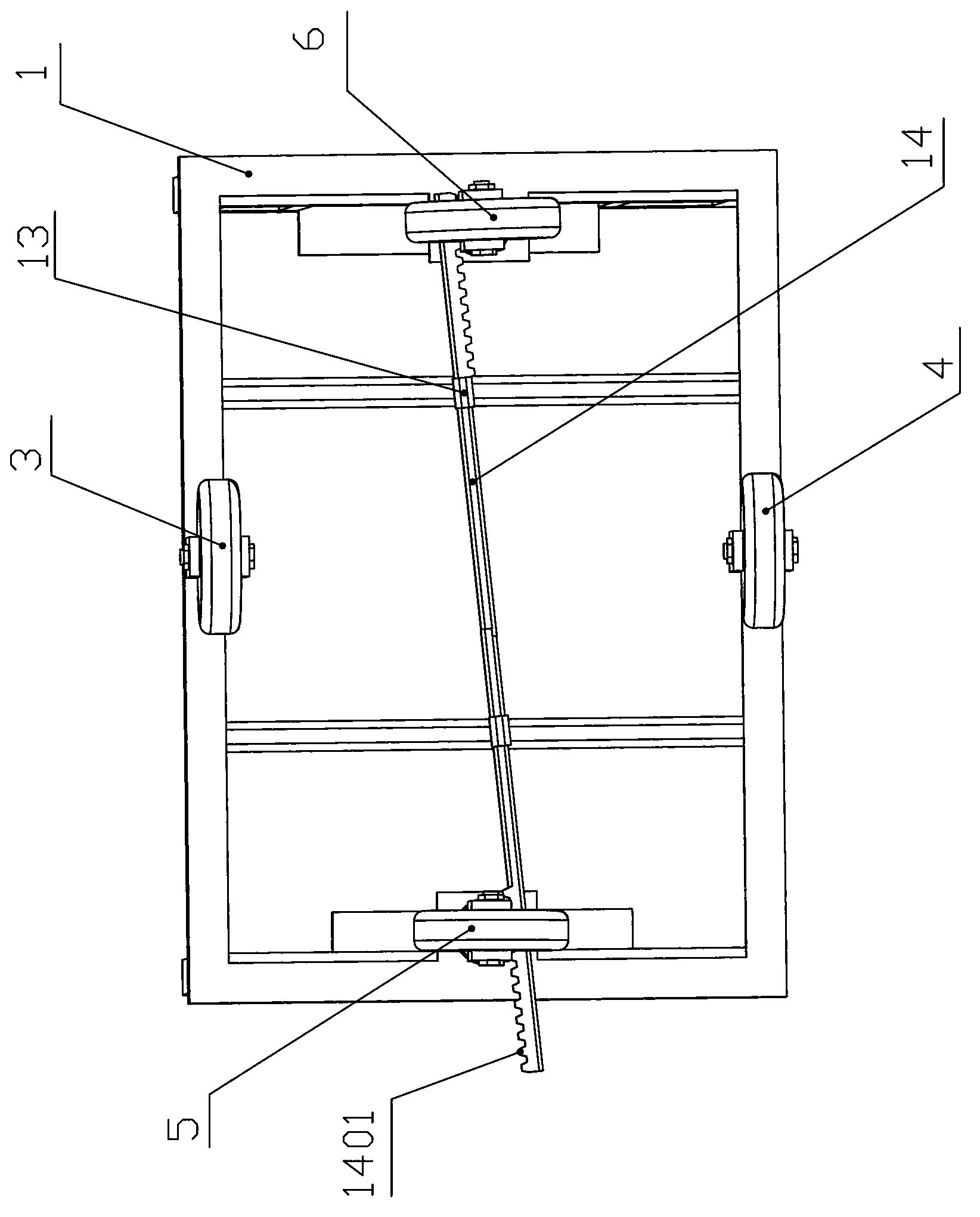 Four-wheeled hand truck capable of achieving pivot steering