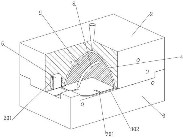 A high exhaust type die-casting mold for an integrated lamp housing