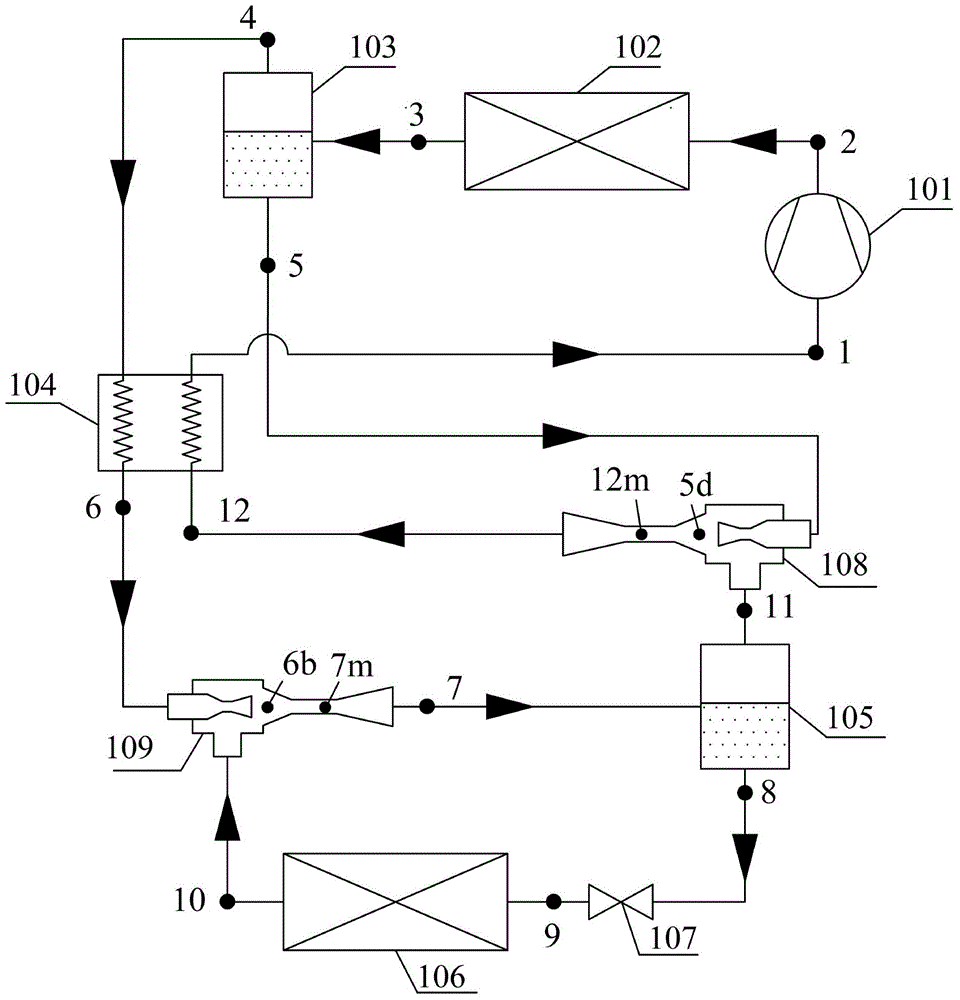 Auto-cascade steam compression type refrigeration cycle system