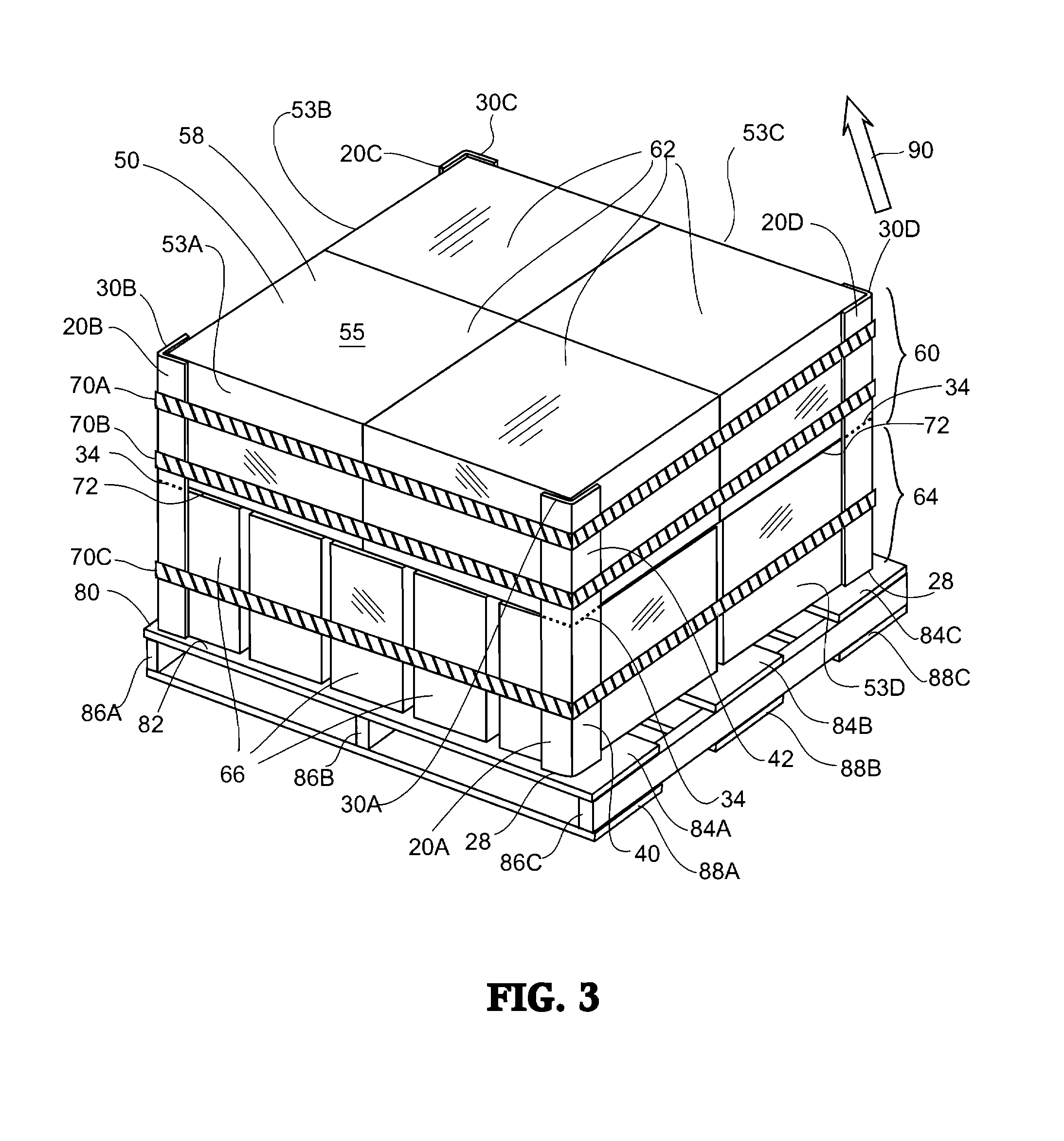 Products and method for packaging multiple rows of products