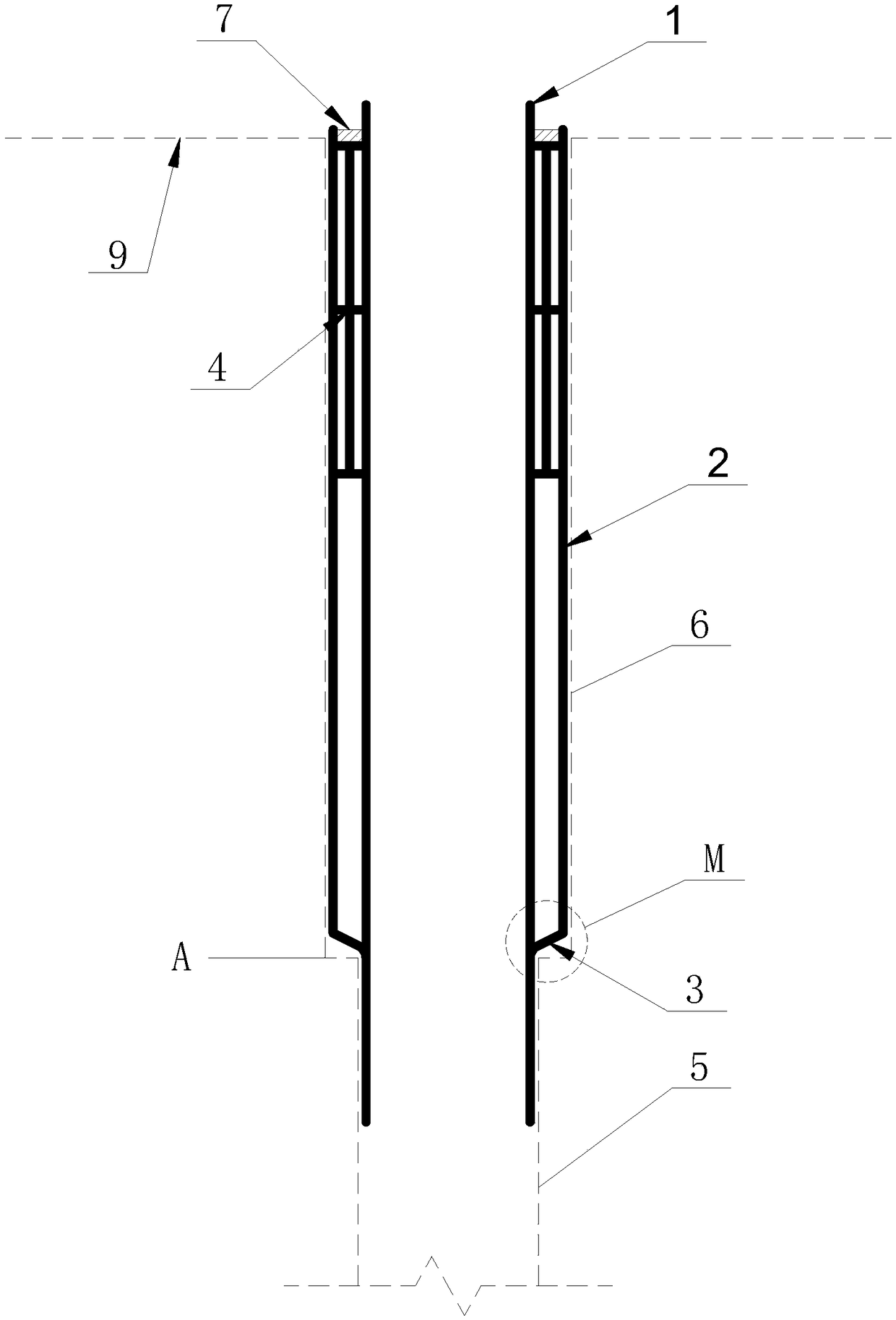Device and method for eliminating side friction resistance of test piles
