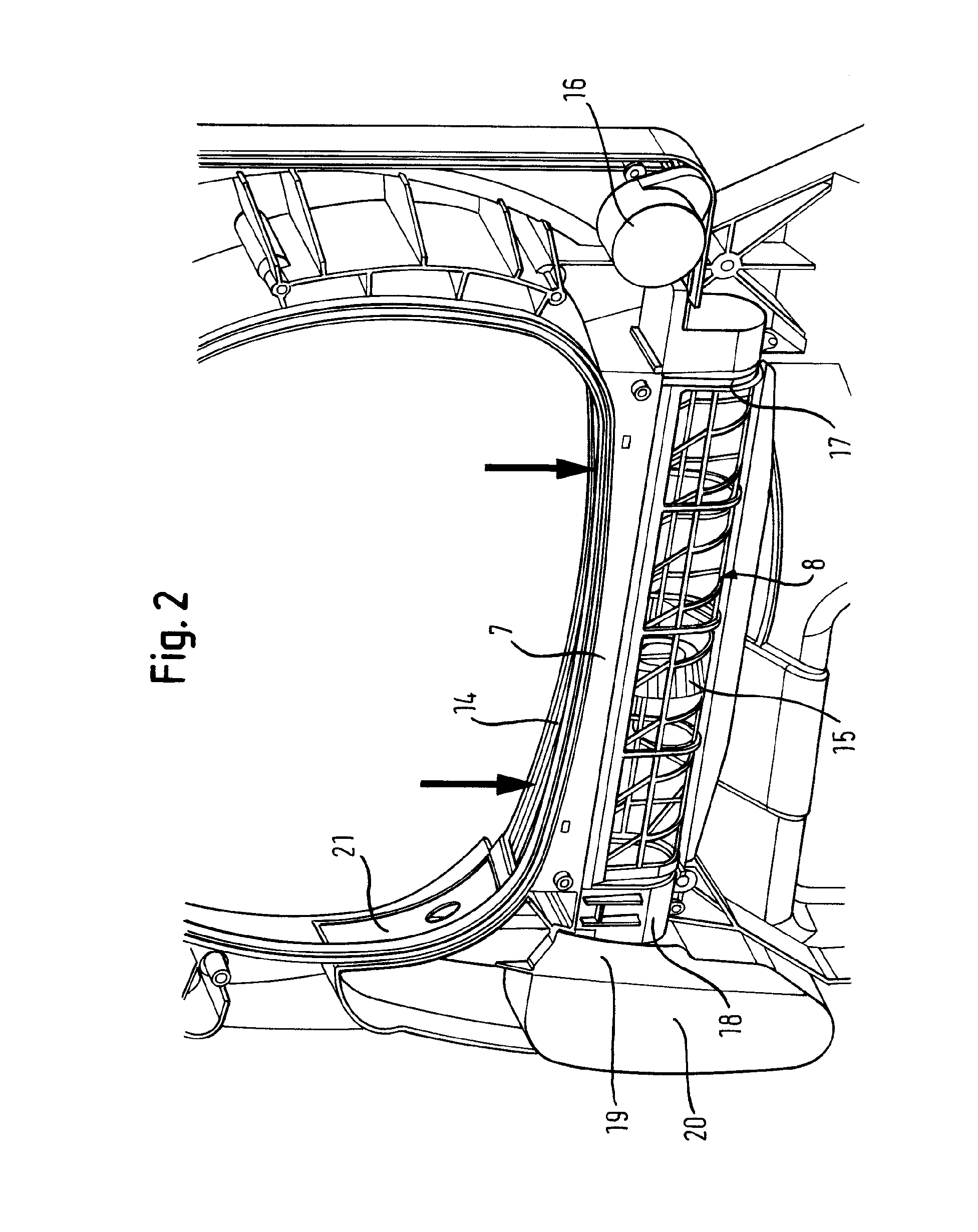 Device for drying laundry by means of a current of air