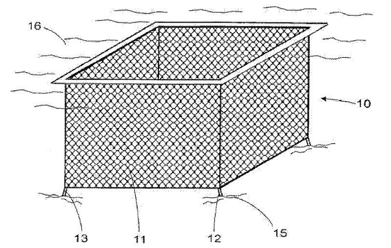 Net, in particular for a basket for pisiculture and a method and device for production thereof