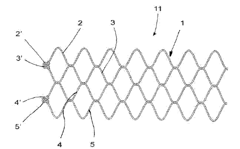 Net, in particular for a basket for pisiculture and a method and device for production thereof