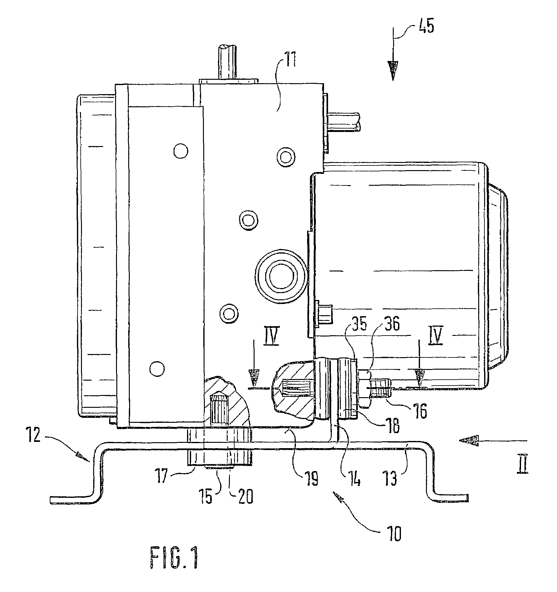 Device for the elastic mounting of a hydraulic unit in a motor vehicle braking system on a vehicle