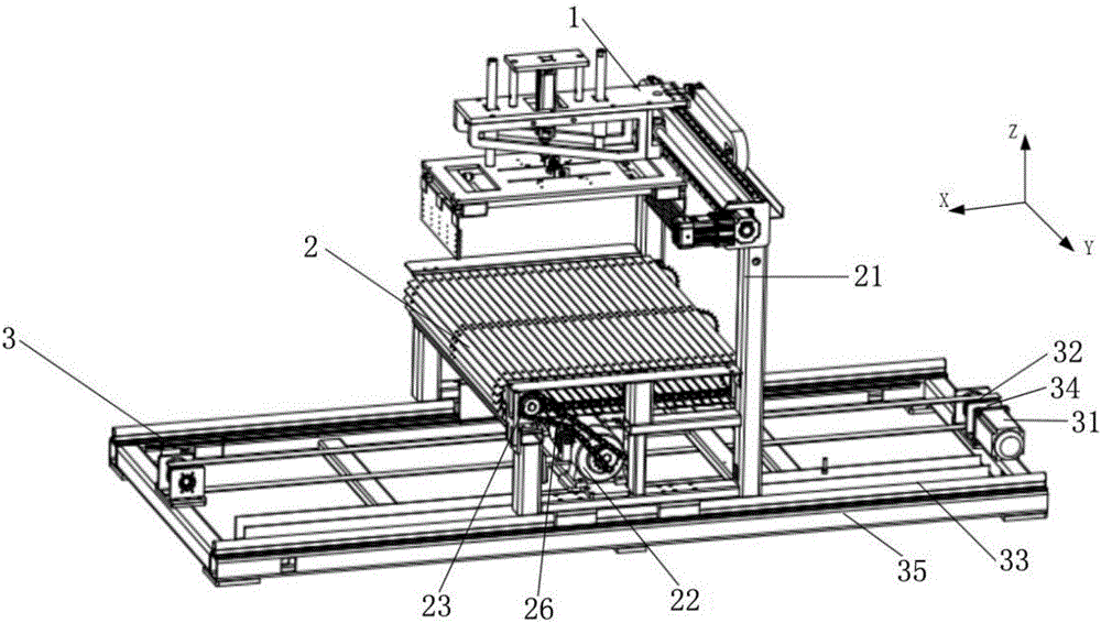 Device for transferring and conveying yarn bags