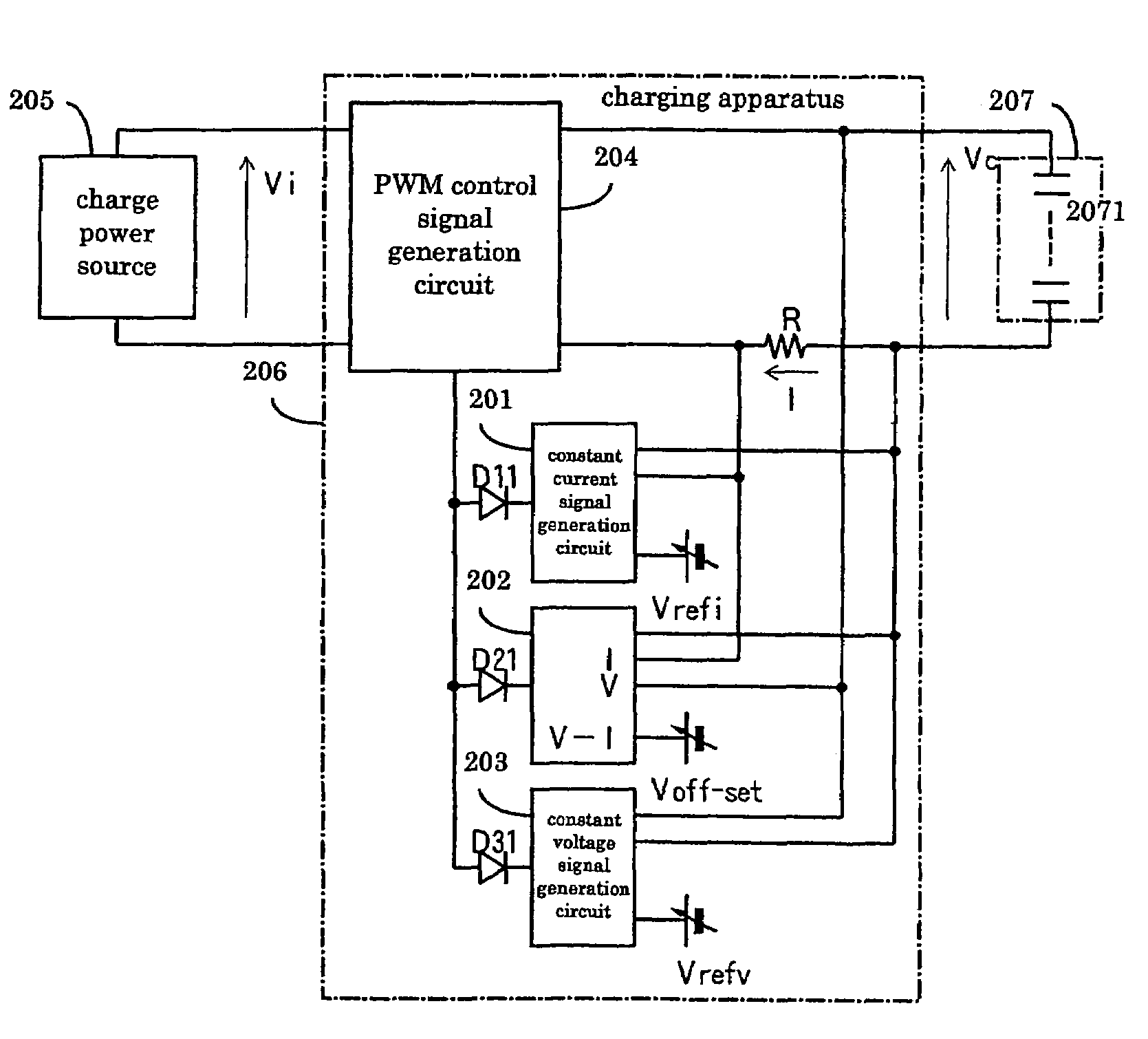 Charging or discharging apparatus for electrically charging or discharging a capacitor storage type power source adapted to store electric energy in electric double layer capacitors