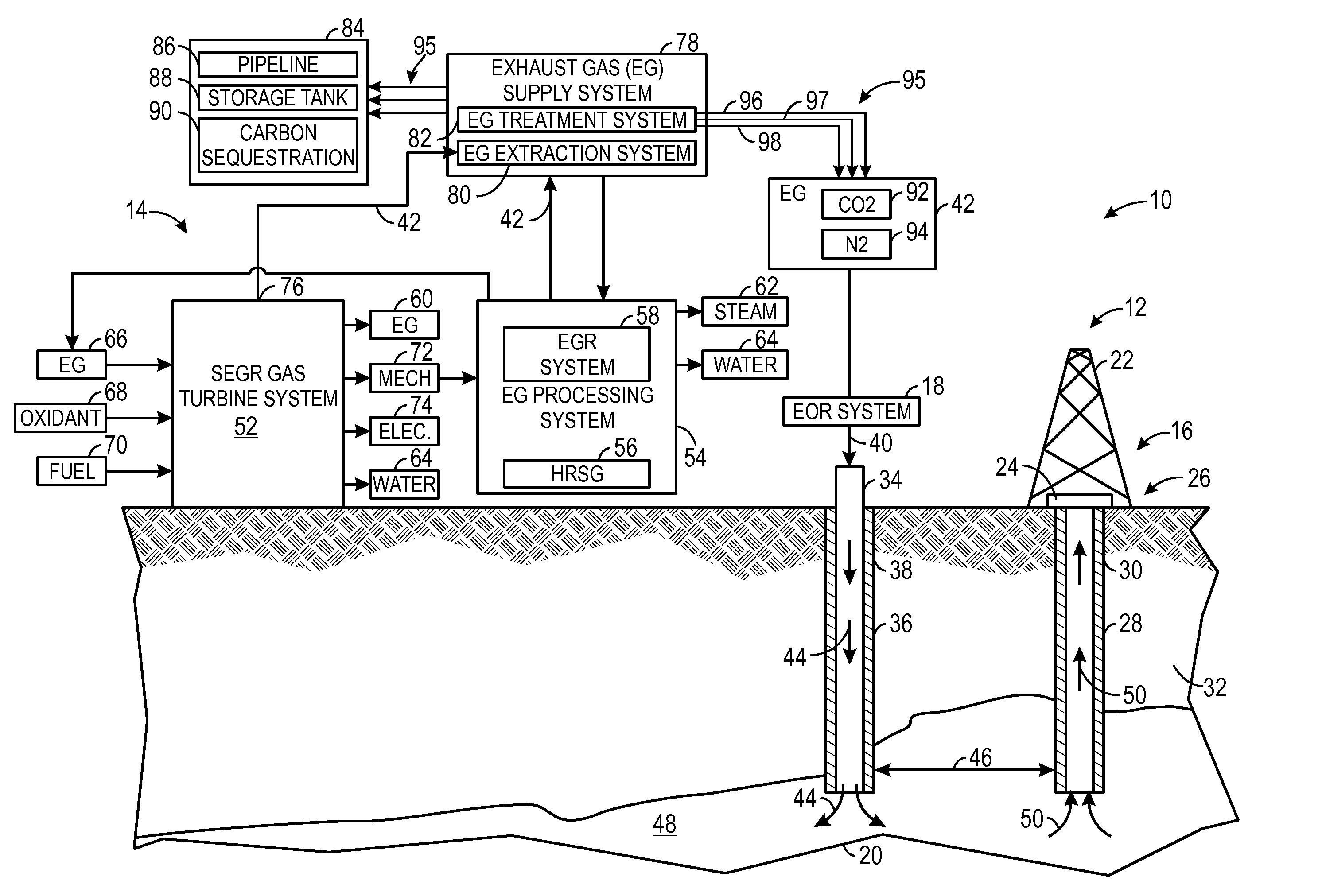 System and method for diffusion combustion with oxidant-diluent mixing in a stoichiometric exhaust gas recirculation gas turbine system