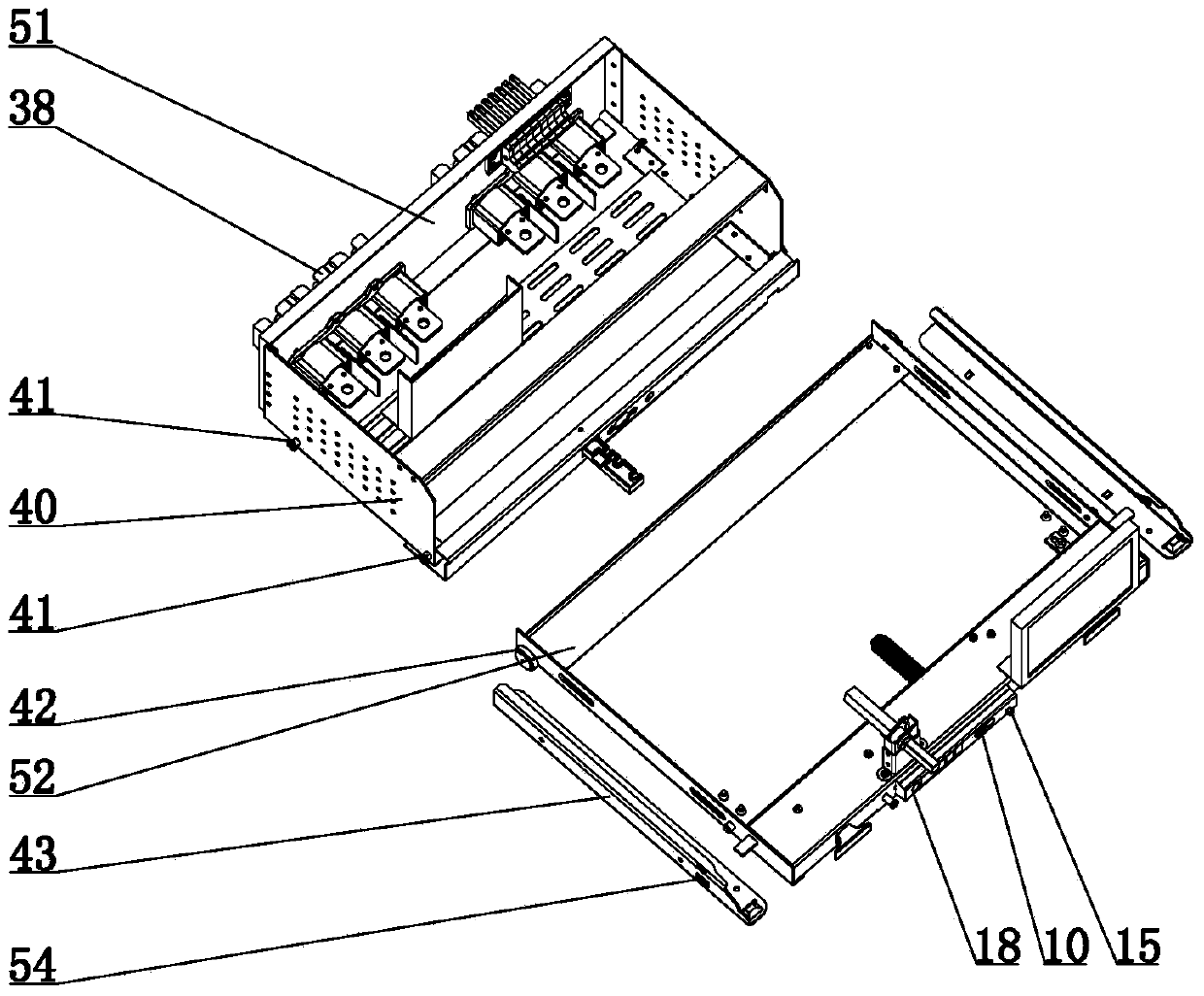 Split structure type function unit drawer device