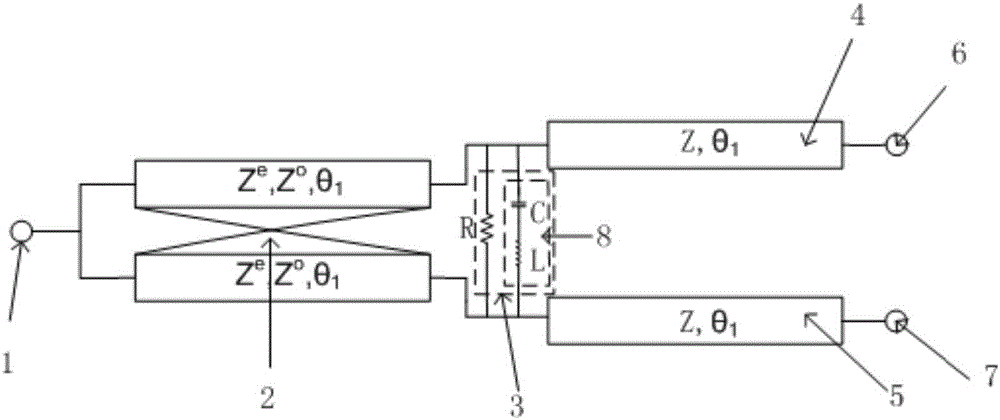 Miniature high-isolation microwave double-frequency power divider