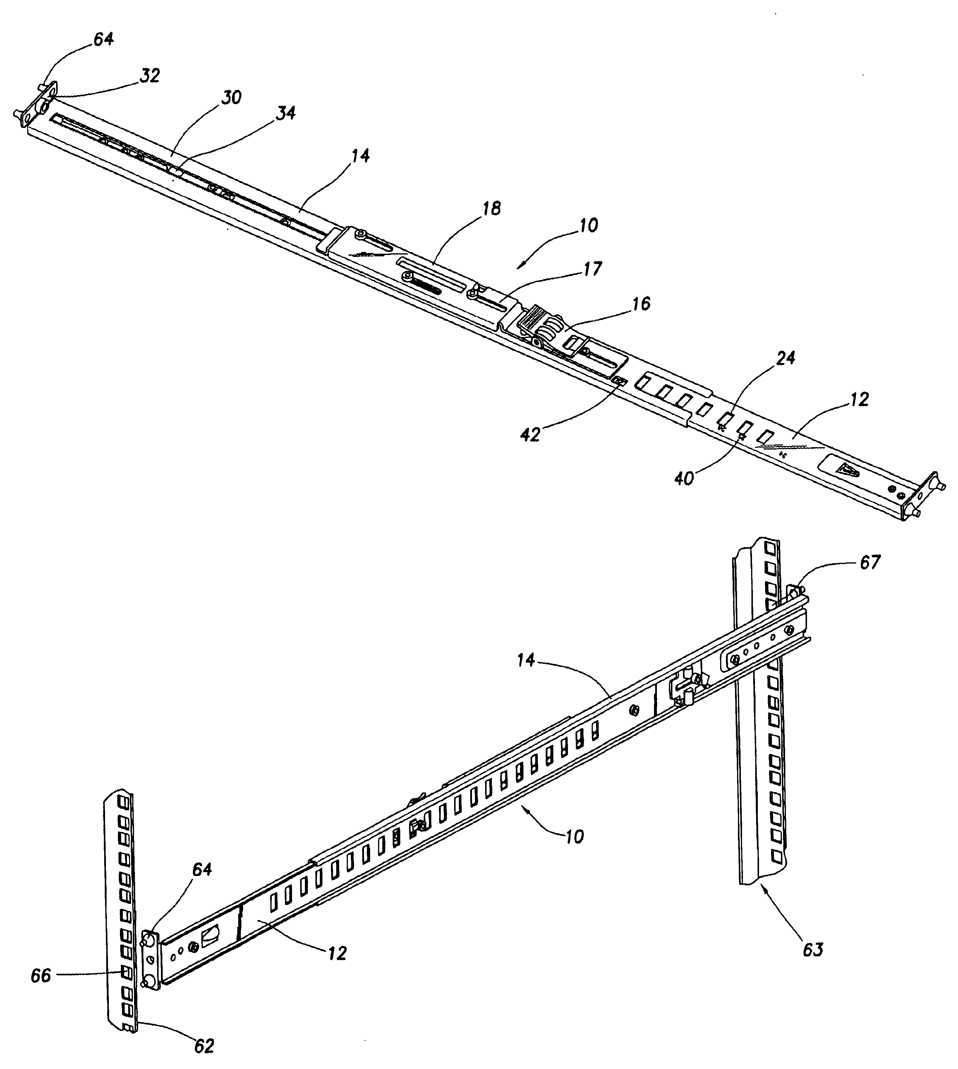 Universal rack rail