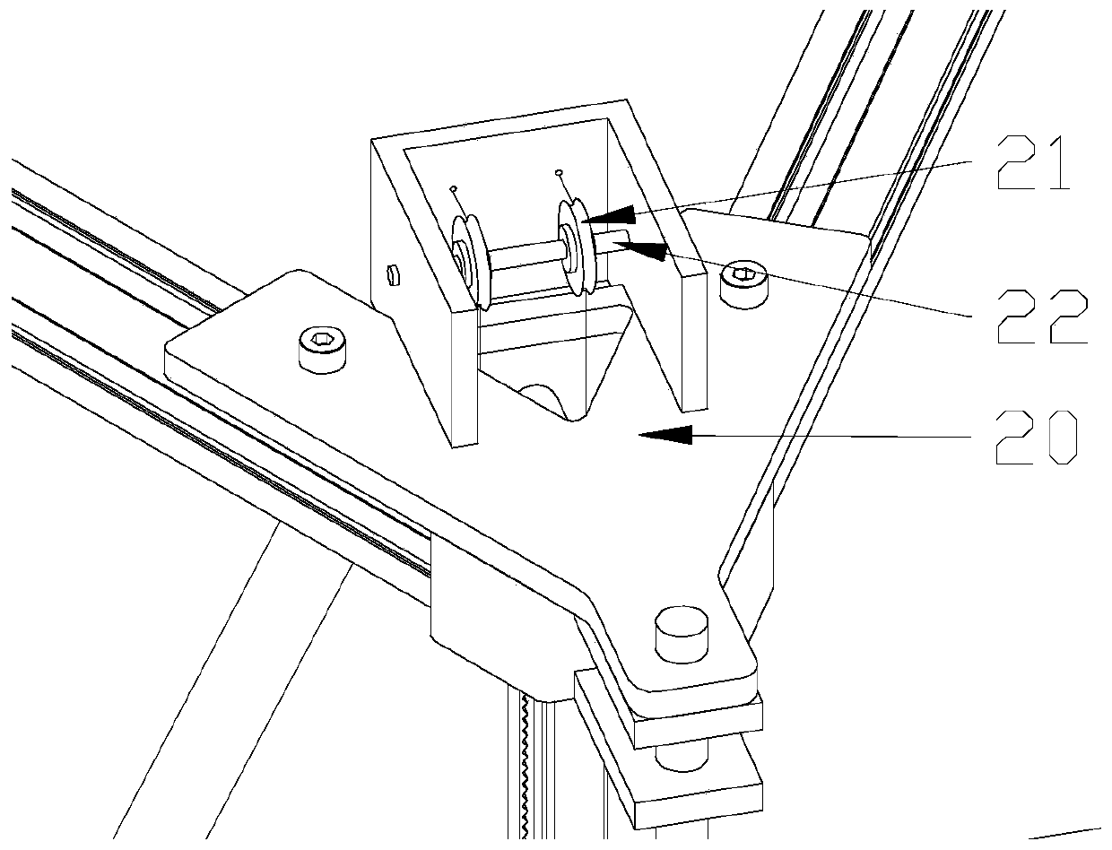 3D printing device for rope traction parallel mechanism