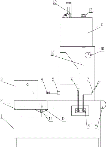 Device for pressurizing and pressure maintaining anti-leak detection after corn harvester brake pump assembly