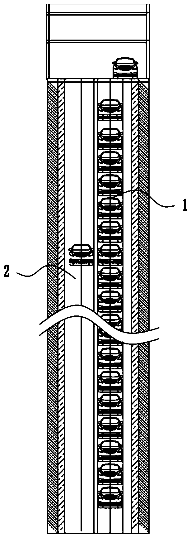 An underground deep well parking garage and its construction method