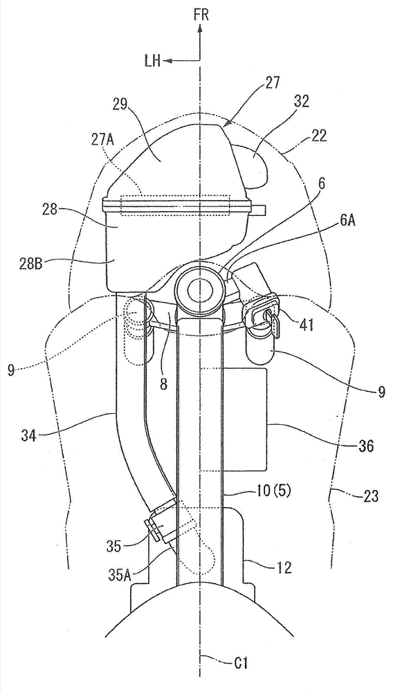 Structural arrangement for battery for saddle-ridden vehicle