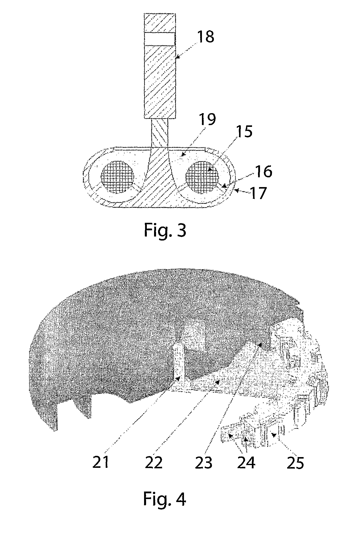 Powder based soft magnetic inductive component, and a method and a device for production thereof