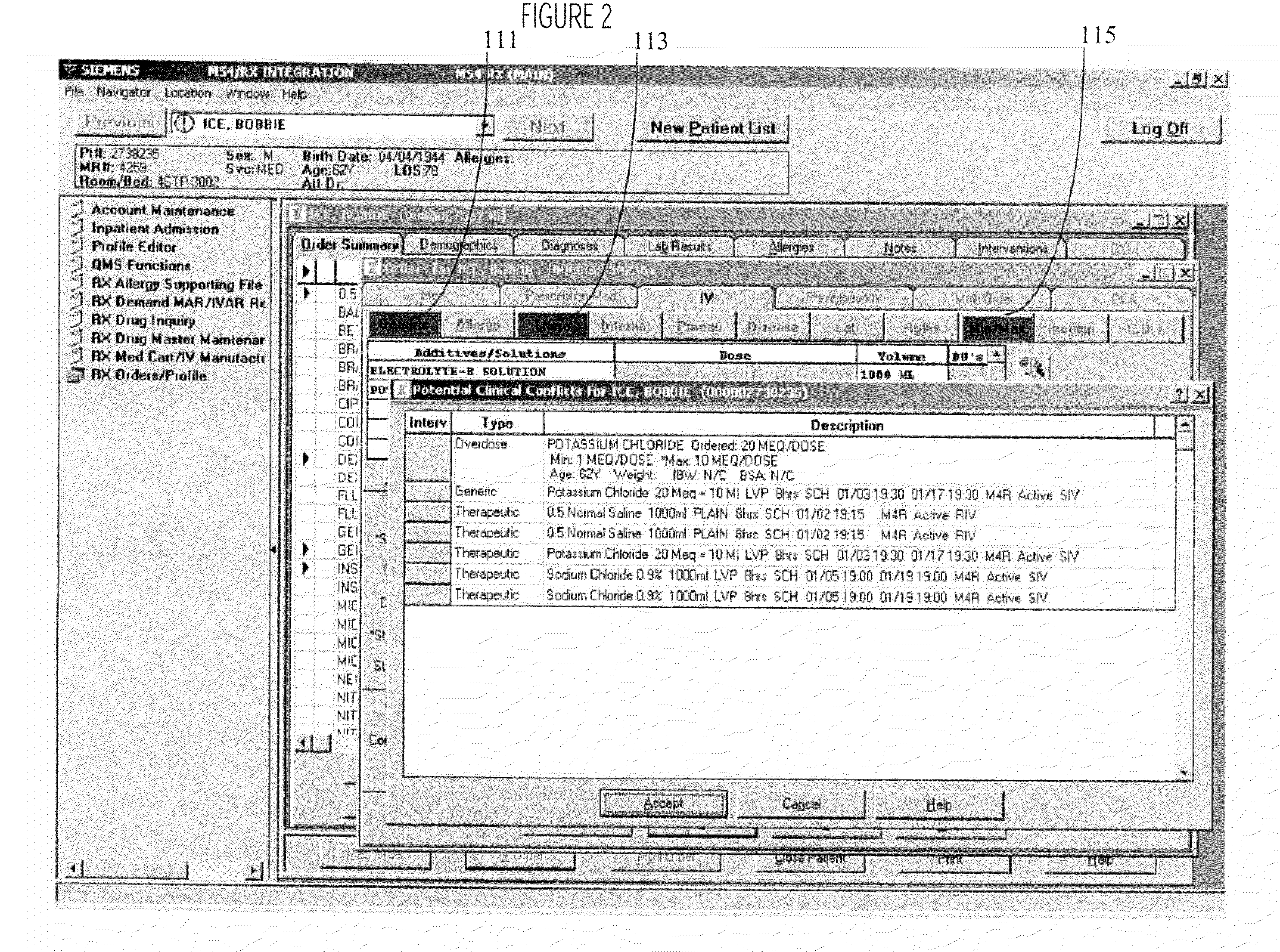 Computerized Treatment Order and Associated Alert Processing System