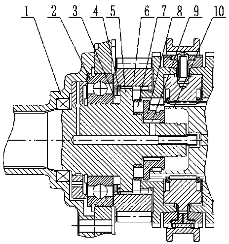 Novel lock ring synchronizer gearbox with ten-gear dual-intermediate shaft