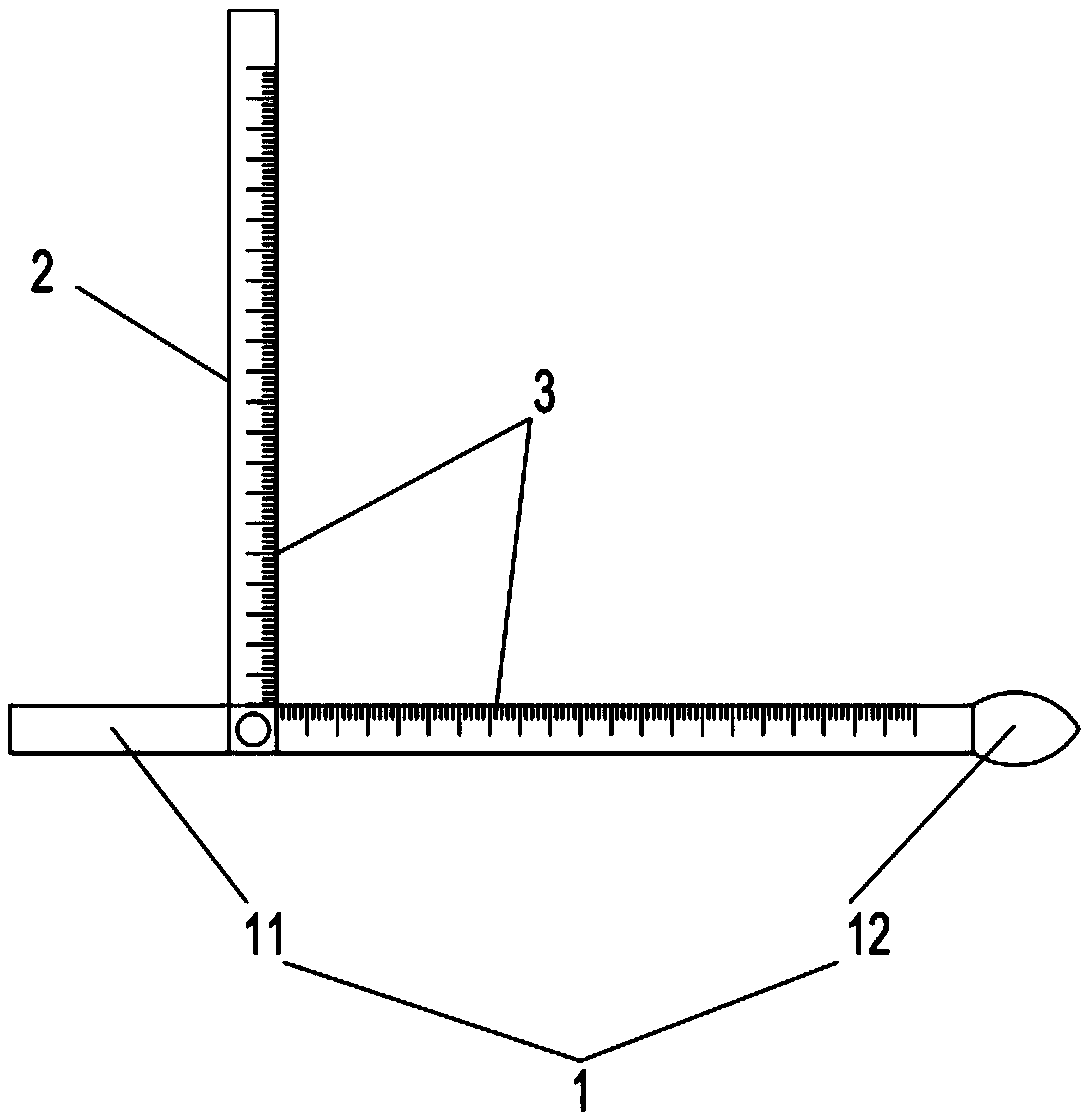 Sensing type wound measuring ruler and application on APP thereof