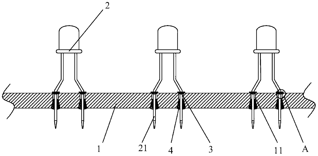 Positional precision auxiliary device for soldering diode pins