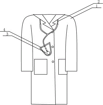 Work clothes with stethoscope disinfection device