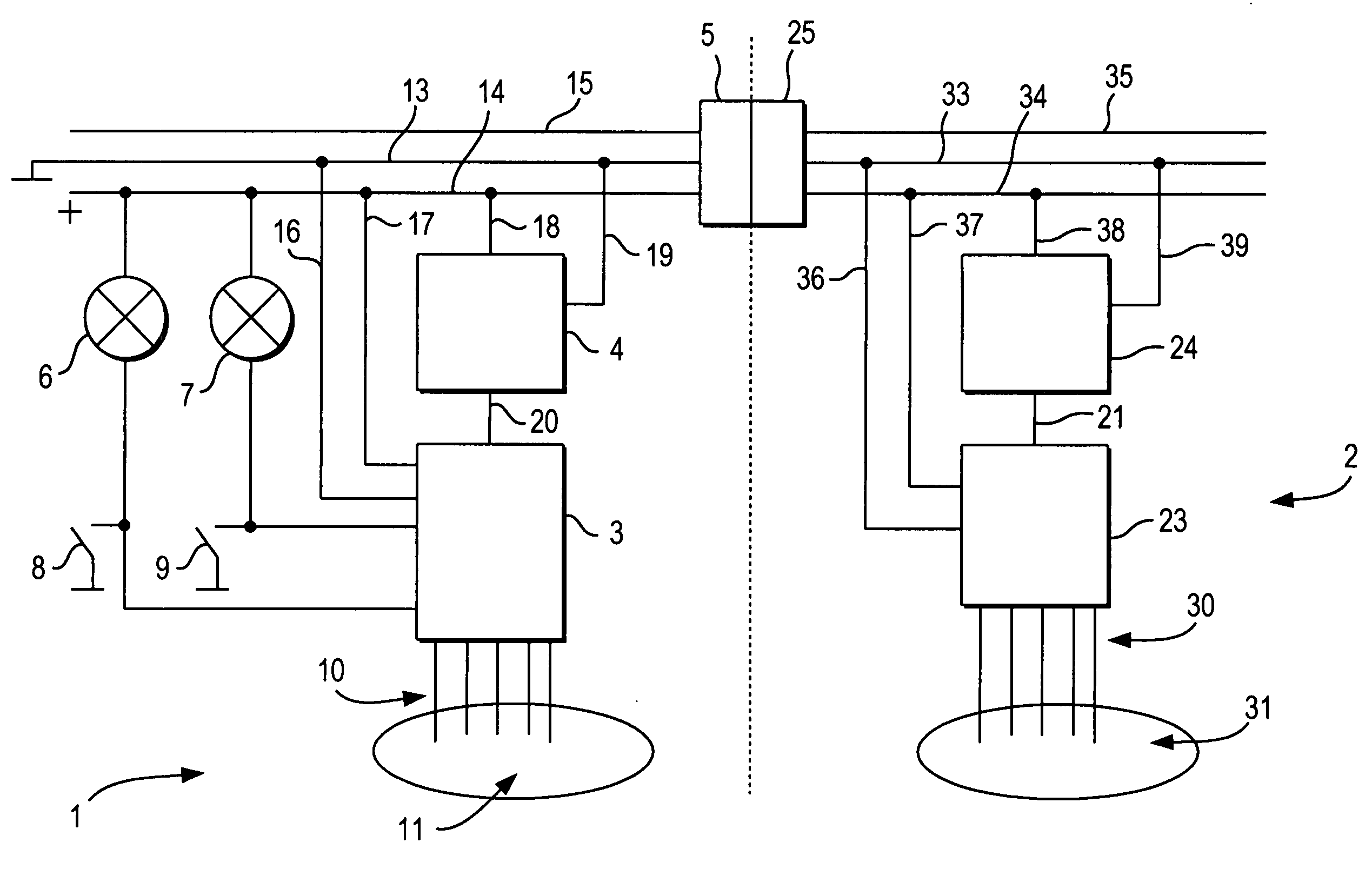 Method and apparatus for data interchange between a tractor vehicle and a trailer vehicle