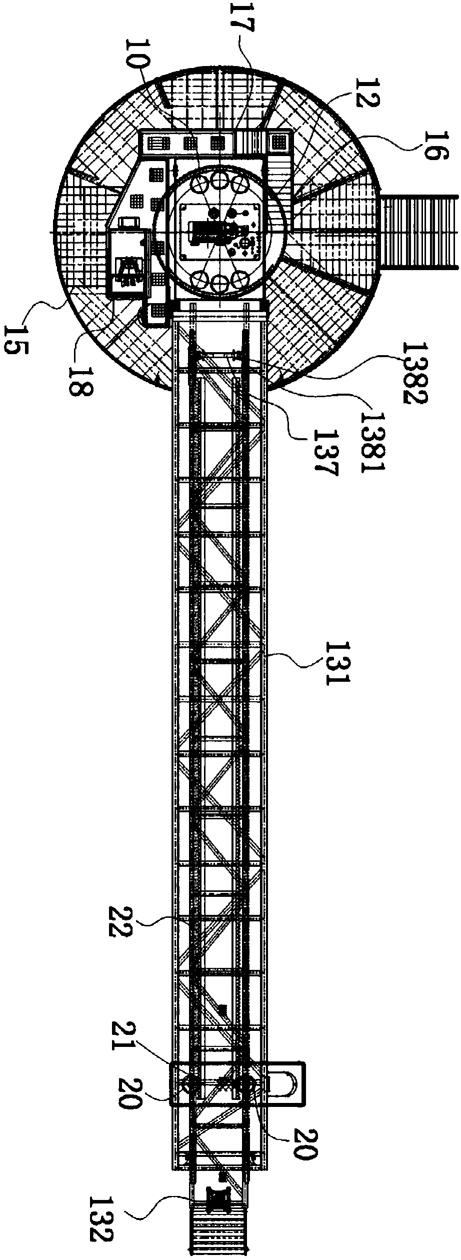 Working method for retractable ship-boarding trestle bridge with function of position compensation