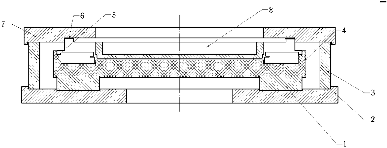 Combined fixture for grinding material flow processing for cross-section-variable special-shaped channels