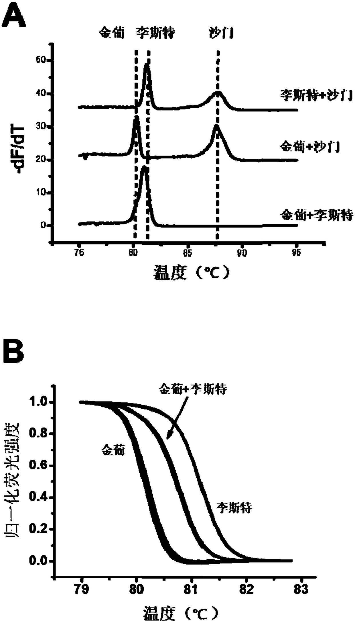 HRM (high resolution melt)-based multiplex LAMP (loop mediated isothermal amplification) detection method and kit